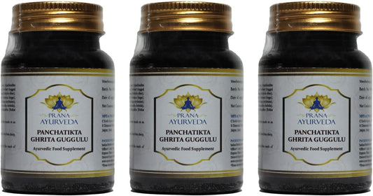 PANCHATIKTA GHRITA GUGGULU - 120 Tablets - Traditional Ayurvedic Formula (Pack of 3)