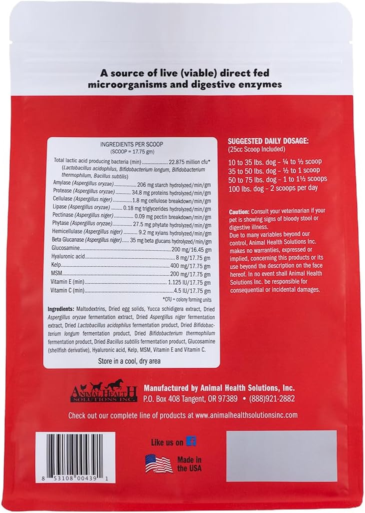 Spunky Level II Hip and Joint Supplement for Dogs – Glucosamine, MSM, Probiotics, 4 lb (1.81 kg) - görsel 2