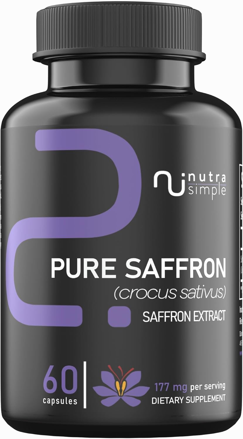 Saffron Supplements 177mg, Pure Saffron Extract – Natural Mood and Energy Support for Women and Men - görsel 1