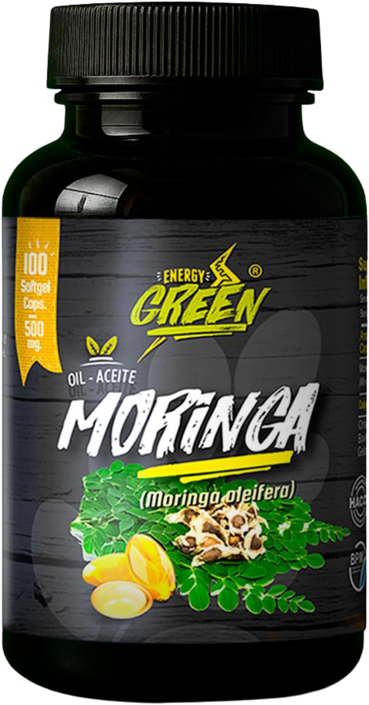 Moringa Seed Oil Soft gel capsules, 100% Pure, Cold-Pressed from Moringa Oleifera Seeds, Vegan, Non-GM, Natural Antioxidant Superfood, 1000mg per Serving – 100 Capsules - görsel 1