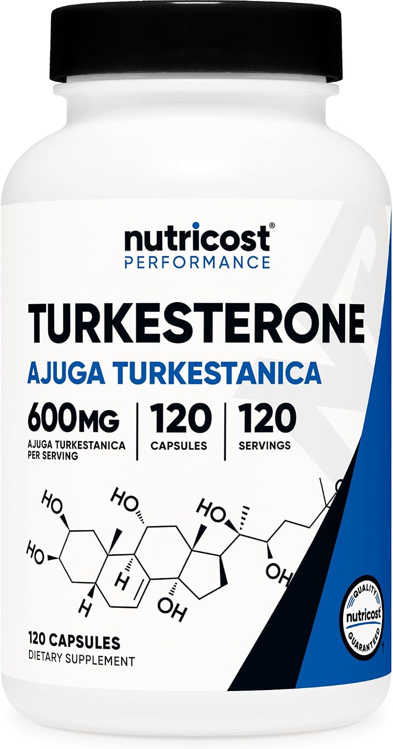 Nutricost Turkesterone Food Supplement 600mg, 120 Capsules - Vegetarian, Non-GM & Gluten-free - görsel 1