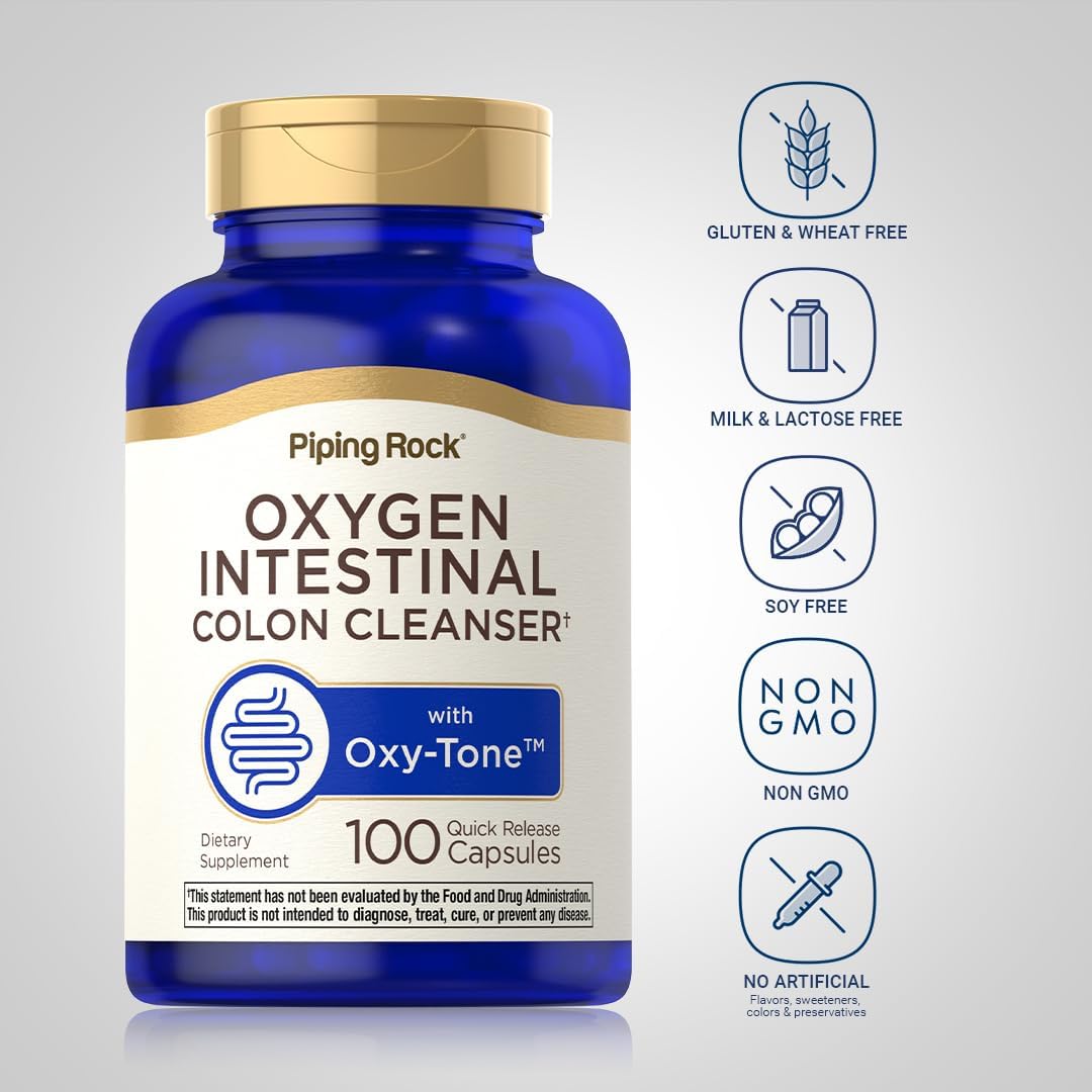 Piping Rock Colon Cleanse - Oxy-Tone Oxygen Intestinal Cleanser - 100 Capsules - görsel 3