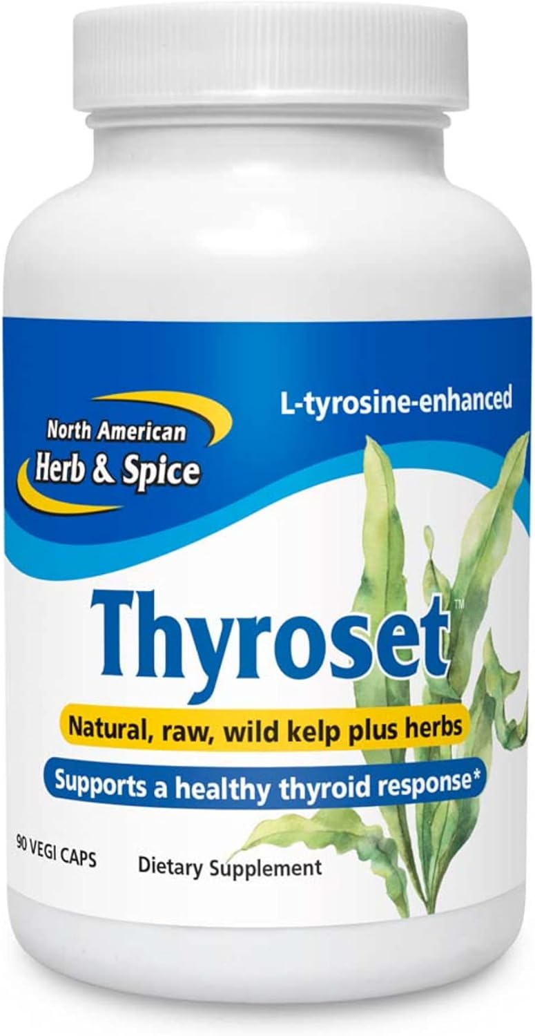 NORTH AMERICAN HERB & SPICE Thyroset - Wild Kelp & Herbs Thyroid Support - 90 Capsules - görsel 1