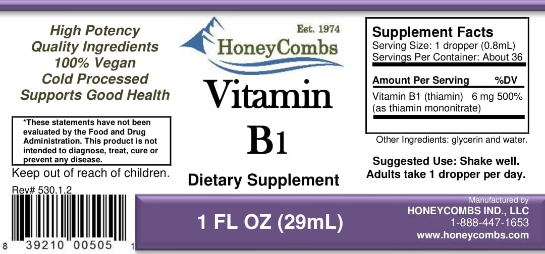 Vitamin B1 (Thiamine) Drops - High Potency Liquid - Vegan, Alcohol-Free, Non-GMO - Supports Energy, Digestion & Nervous System, 30ml - görsel 2