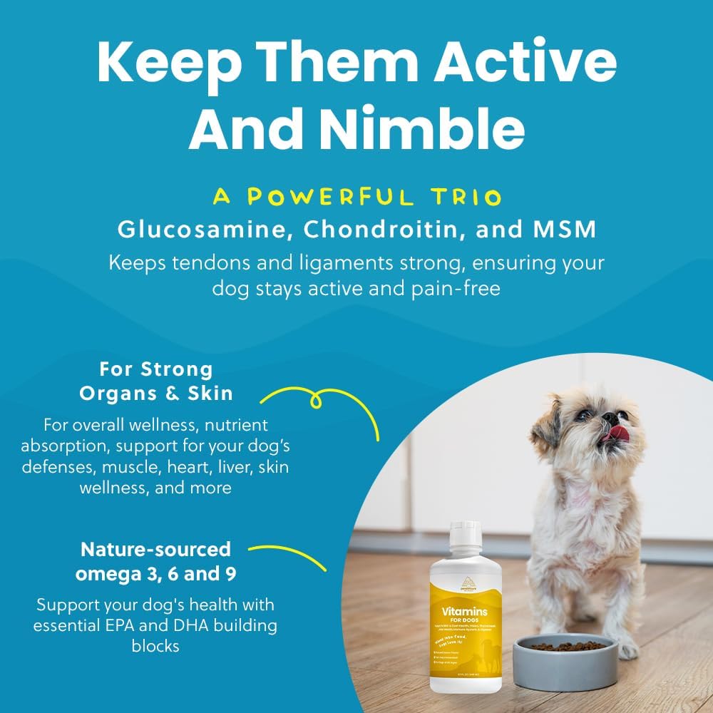 Liquid Multivitamin for Dogs with Probiotics, 8 in 1 Vitamins for Immune Support, Energy & Digestion, High Absorption, Made in USA, 946 ml - görsel 8
