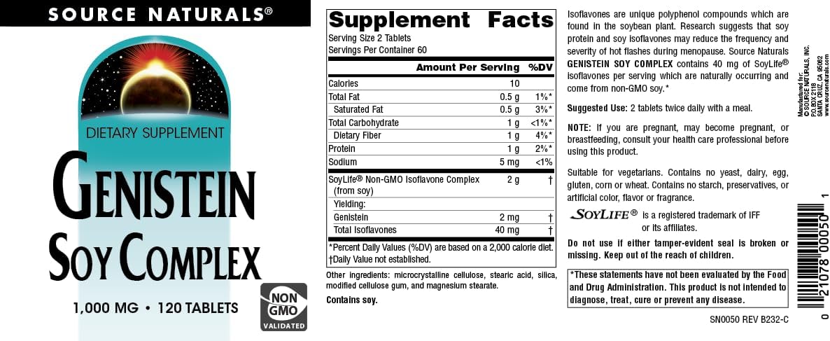 Source Naturals Genistein Soy Complex 1000 mg – 120 Tablets - görsel 4