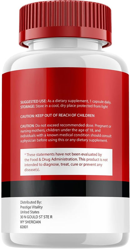 Blood Flow Max Capsules – Advanced Formula with All-Natural Vitamins, Extra Strength Support (2 Pack, 120 Capsules)