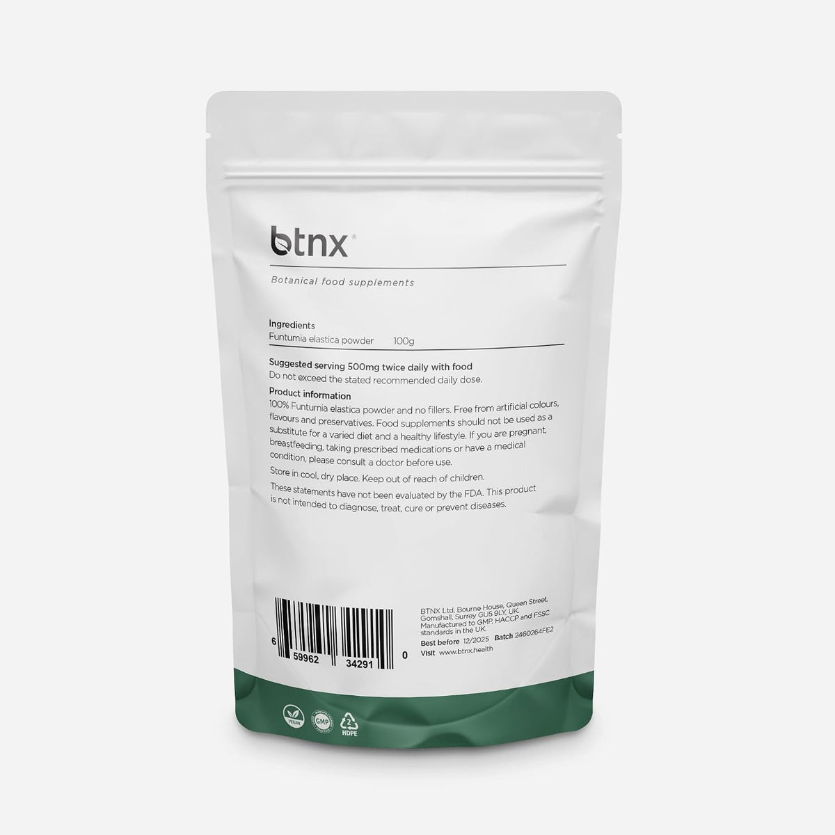 BTNX Funtumia Elastica Powder – Respiratory Support Supplement – Supports Healthy Breathing, Clear Airways & Lung Wellness – Traditional African Botanical – 100% Herbal Formula - görsel 2