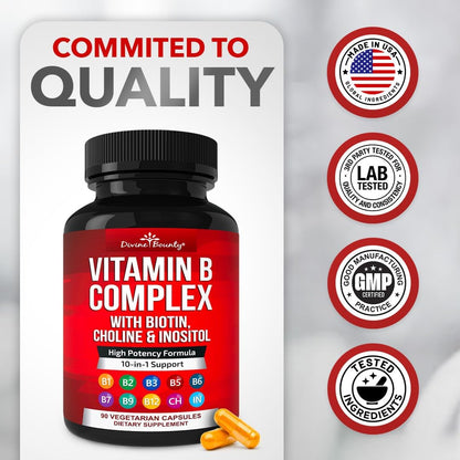 Divine Bounty Super B Complex Vitamins (90 Capsules)