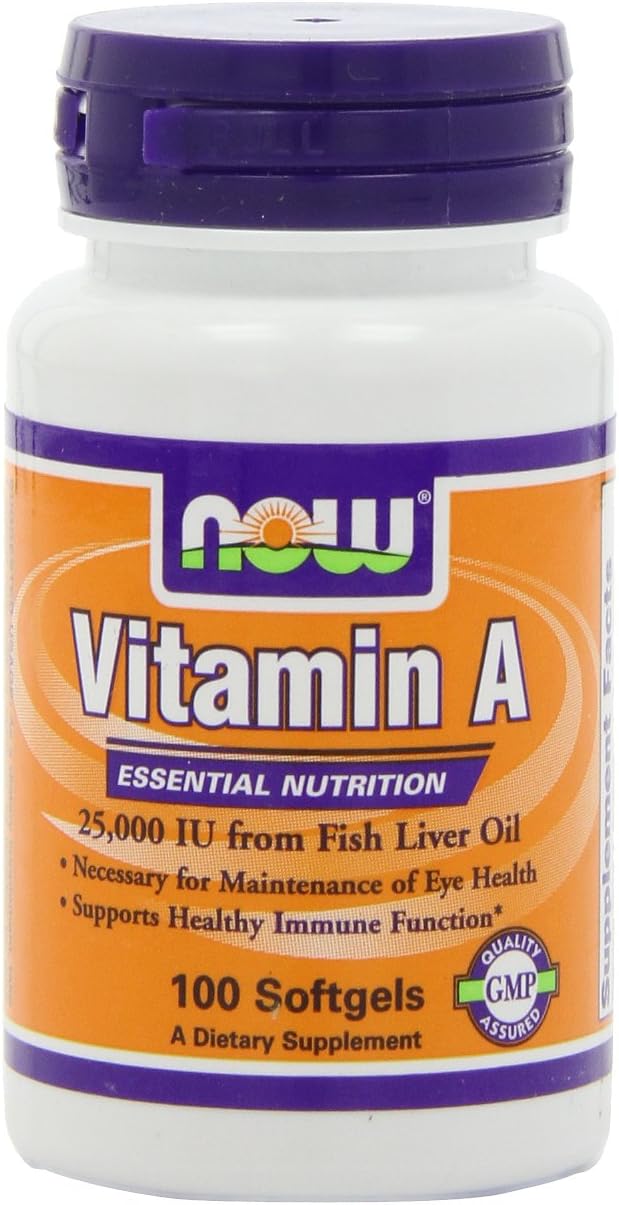 NOW Vitamin A 25,000 IU, 100 Softgels (Pack of 4) - görsel 1
