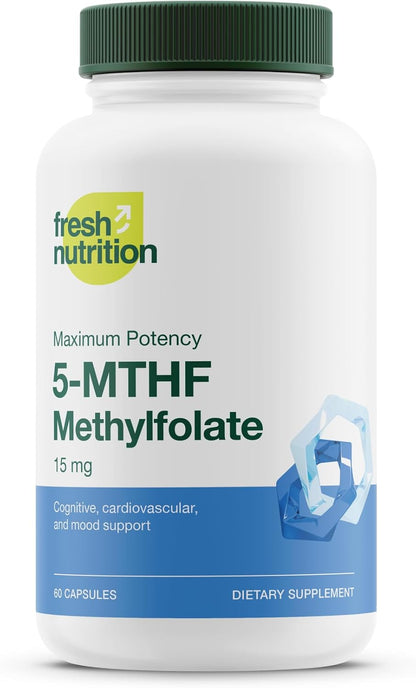 L-Methylfolate 15mg – High Strength Active Vitamin B9 (5-MTHF) – 60 Capsules