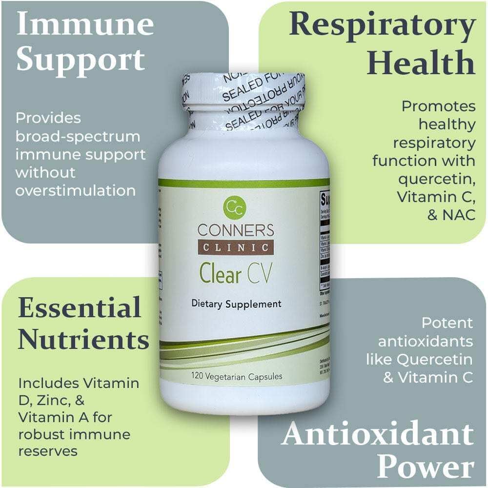 Clear CV - 120 Capsules | Immune System Support with Vitamin D, Zinc, Quercetin, NAC, Vitamin C - görsel 4