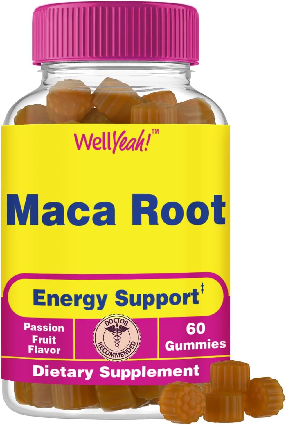 WellYeah Maca Root Gummies – 200 mg, 60 Count - görsel 1