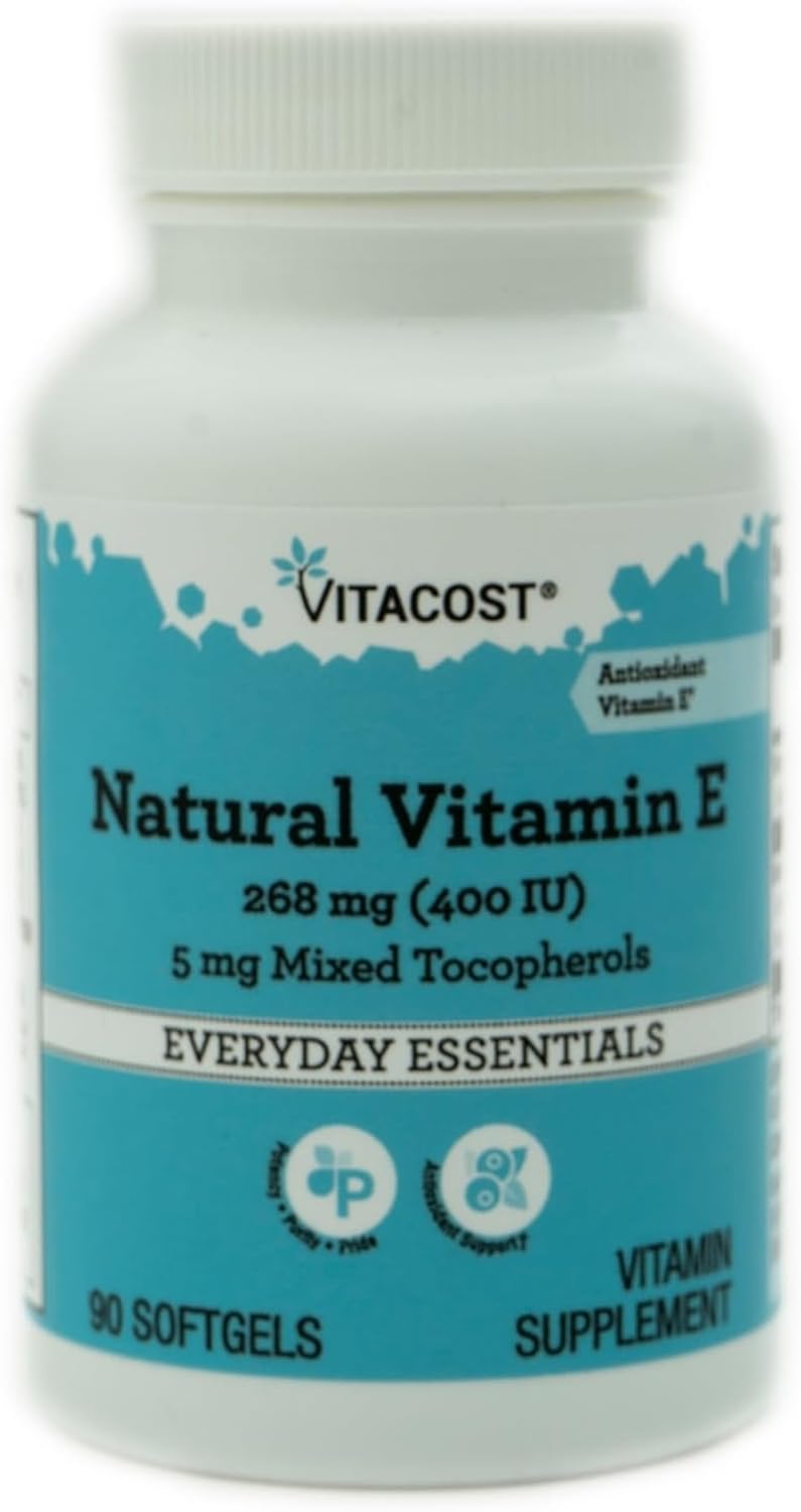 Vitacost Natural Vitamin E, 90 Softgels - görsel 1