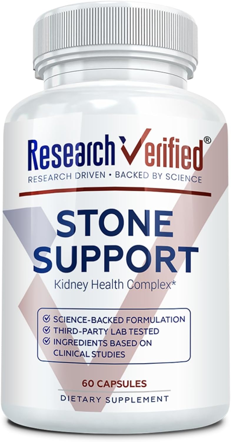 Research Verified Stone Support - Optimal Urinary Health Support with Chanca Piedra, Crataeva Nurvala, BioPerine - Vegan - 60 Capsules - görsel 1