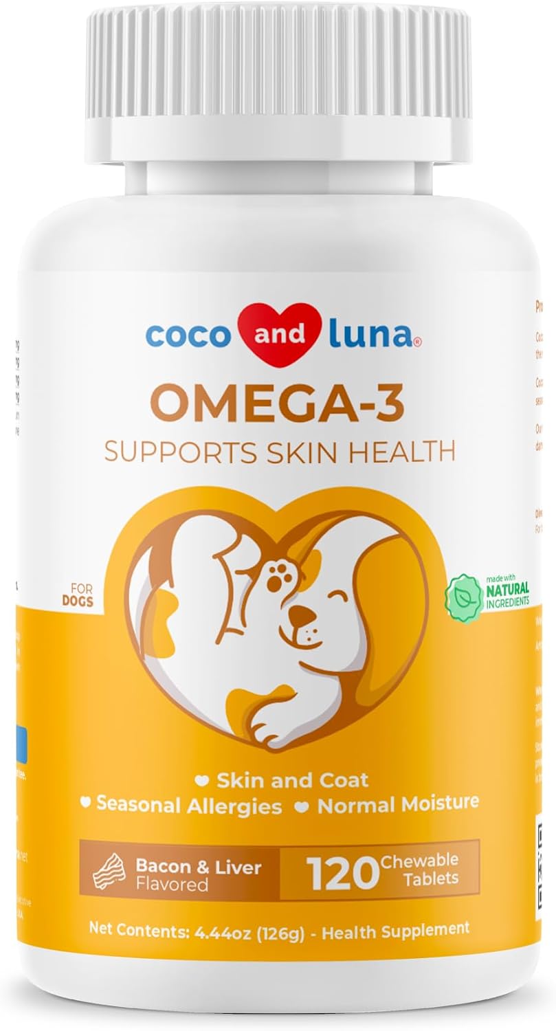 Coco and Luna Omega-3 Fish Oil for Dogs – 120 Tablets - görsel 1