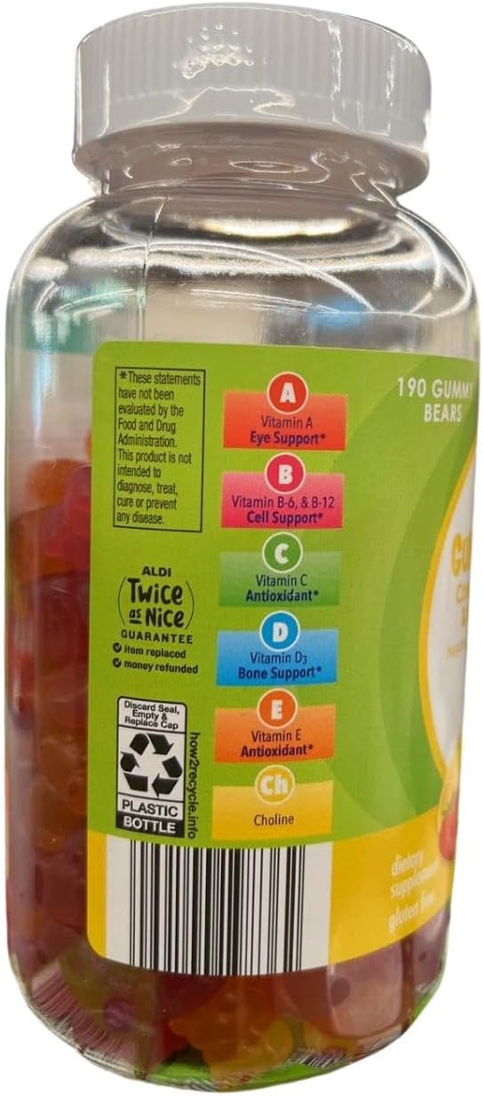 Children's Complete Multivitamin & Mineral Gummies, Natural Cherry, Berry & Citrus Flavours, 190 Gummies, Gluten-free - görsel 4