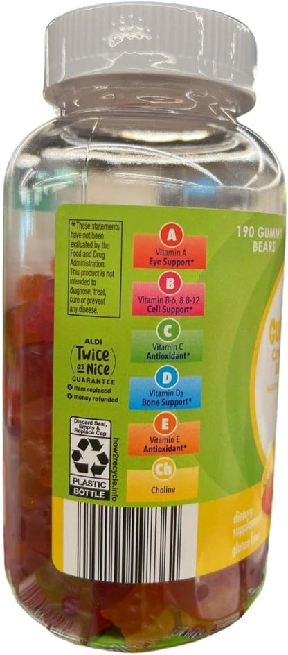 Children's Complete Multivitamin & Mineral Gummies, Natural Cherry, Berry & Citrus Flavours, 190 Gummies, Gluten-free