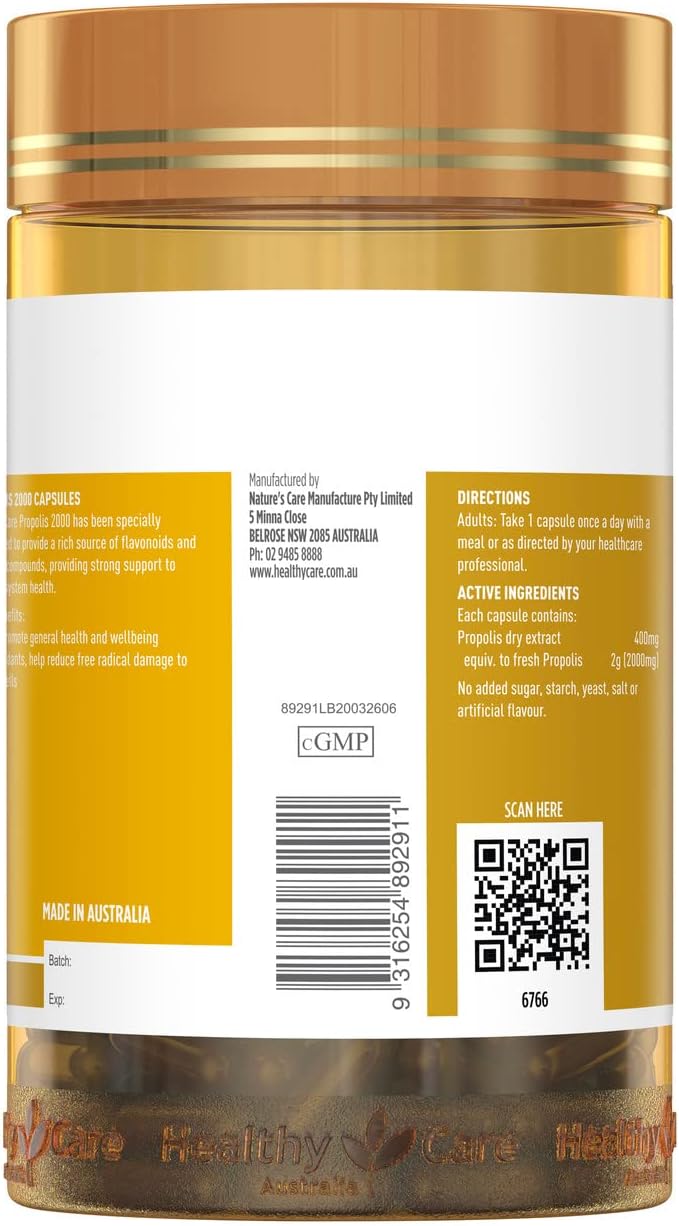 Healthy Care Propolis 2000 - 200 Capsules - görsel 2