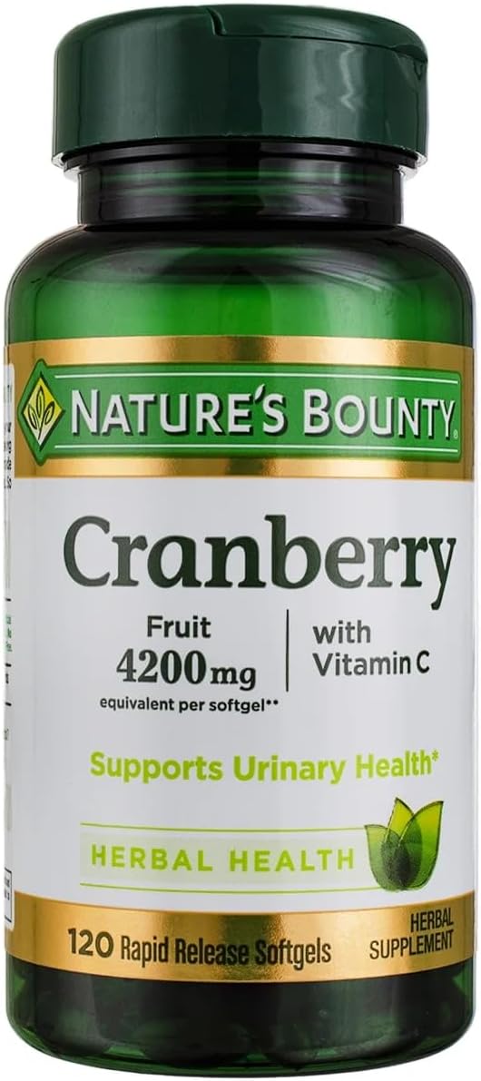 Nature's Bounty Cranberry Softgels Plus Vitamin C, 120 Softgels - görsel 1