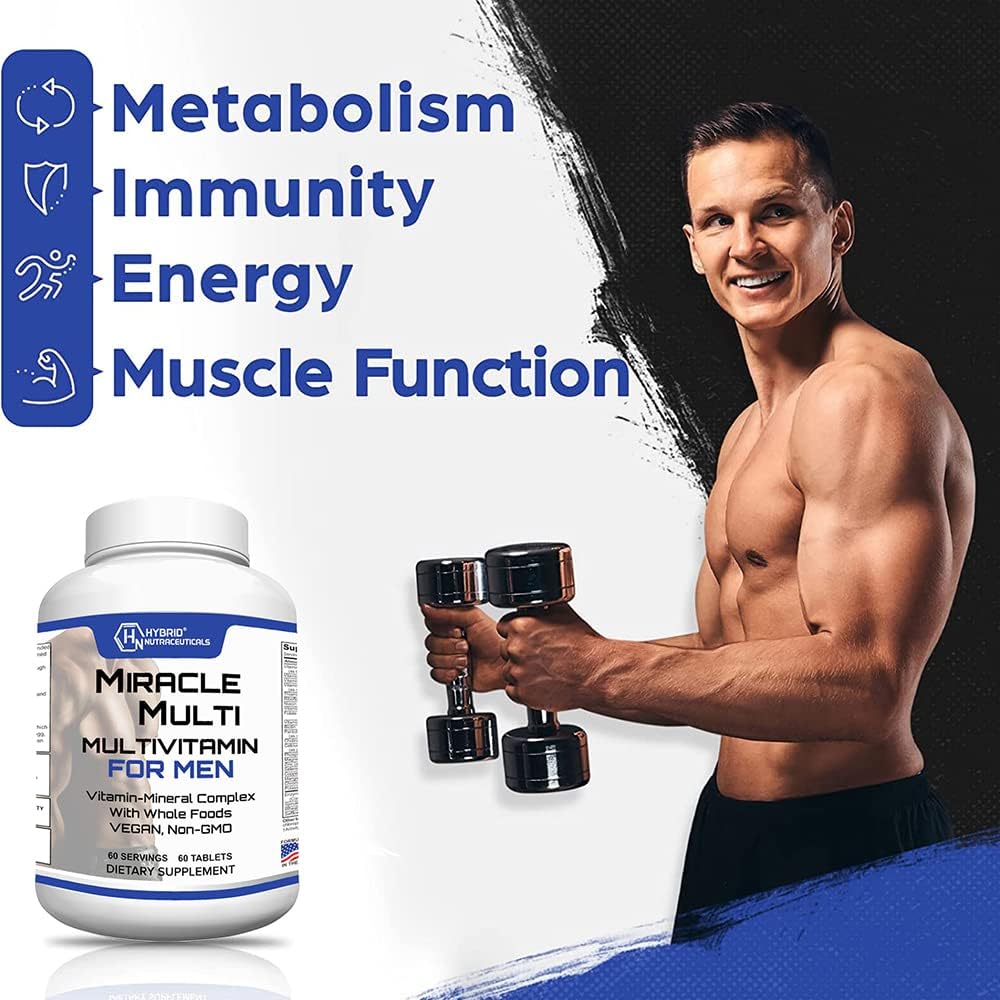 MiracleMulti Performance Blend Men's Multivitamin - with Probiotics, Superfood Enzyme Blend, Non-GMO, 60-Day Supply - görsel 2