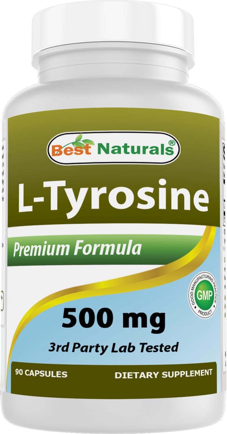 Best Naturals L-Tyrosine 500 mg, 90 Capsules - görsel 1