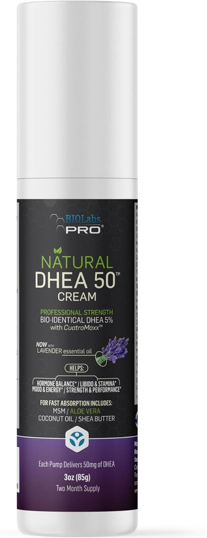 DHEA Cream 50mg for Women and Men - Maximum Strength, Unscented (90ml)