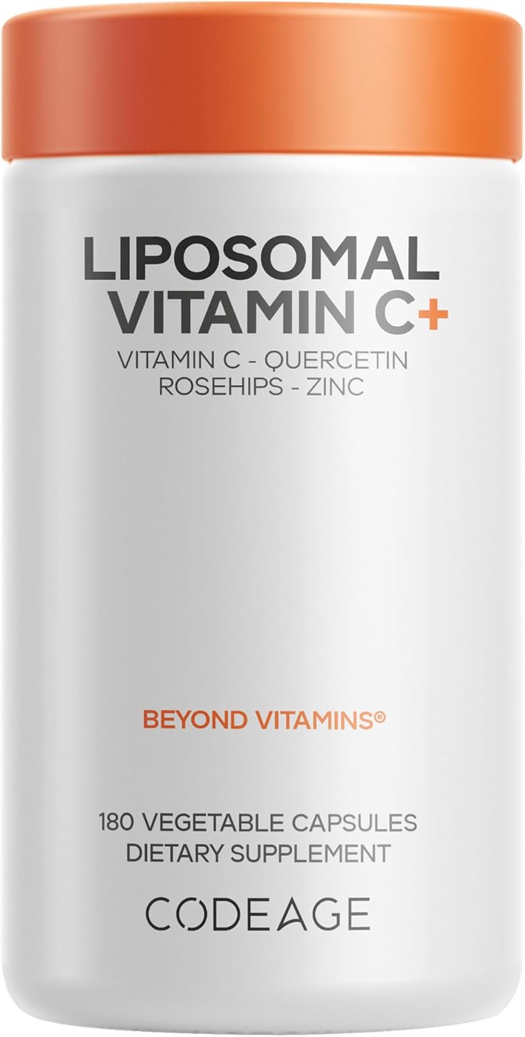 Codeage Liposomal Vitamin C 1500mg with Zinc, Elderberry, Citrus Bioflavonoids and Quercetin - 180 Capsules - görsel 1