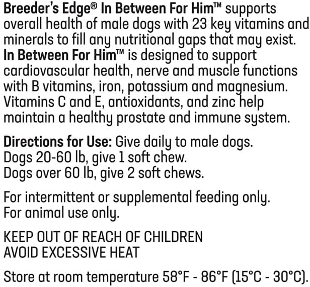 Breeder’s Edge In Between For Him – Daily Multivitamin for Male Dogs and Cats, 90 Count - görsel 8