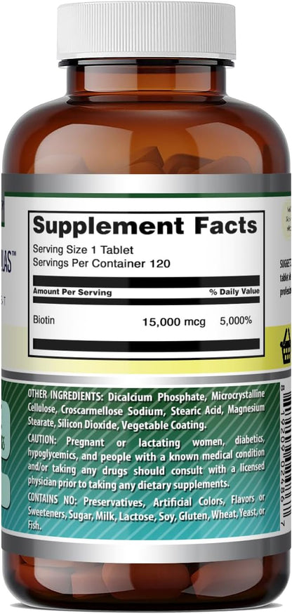 Amazing Formulae Biotin 15000 mcg - 120 Tablets