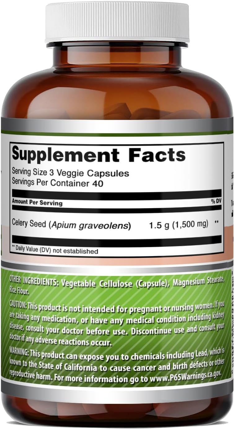Amazing Formulae Celery Seed Extract | 1500 mg per Serving | 120 Vegetable Capsules - görsel 5