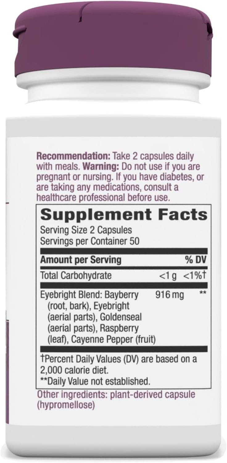 Nature's Way Eyebright Supportive Blend, 458 mg, 100 Capsules - görsel 2