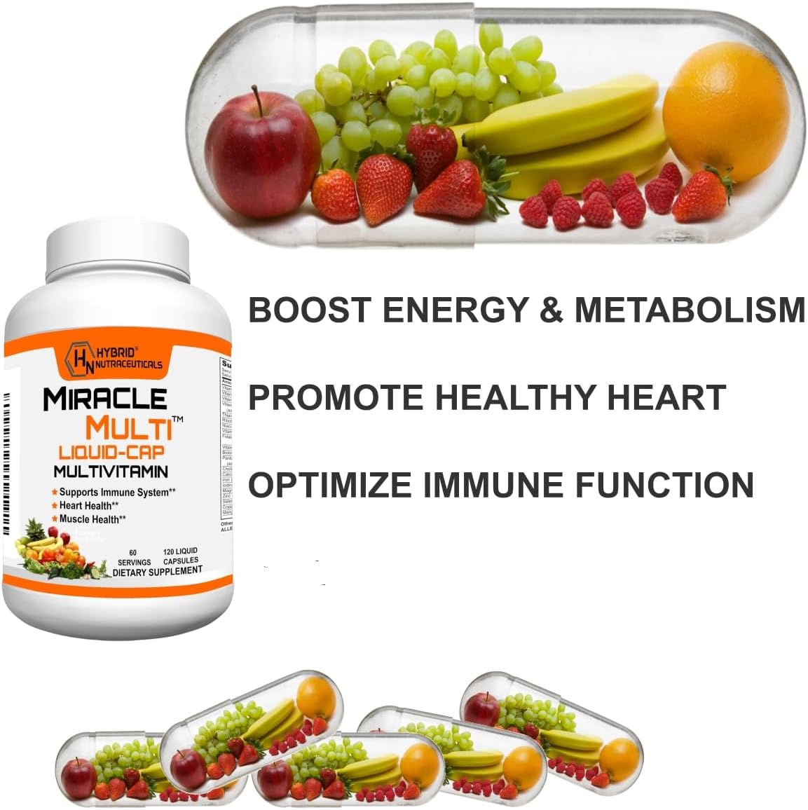 Multi Liquid Multivitamin Softgels - Complete Whole Food Blend with CoQ10, B12 & Superfood Enzymes, 120 Softgels - görsel 2