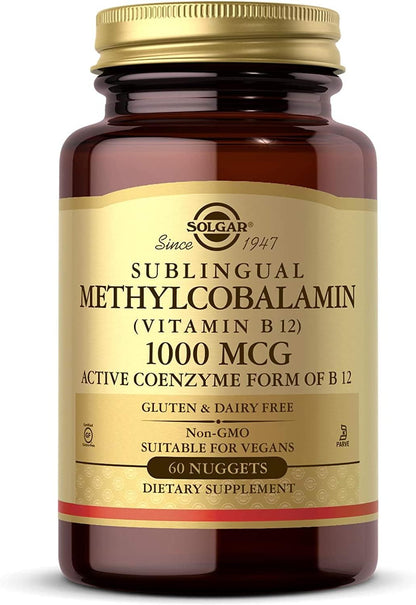 Solgar Methylcobalamin (Vitamin B12) 5000 mcg, 60 Nuggets - Cherry Flavour