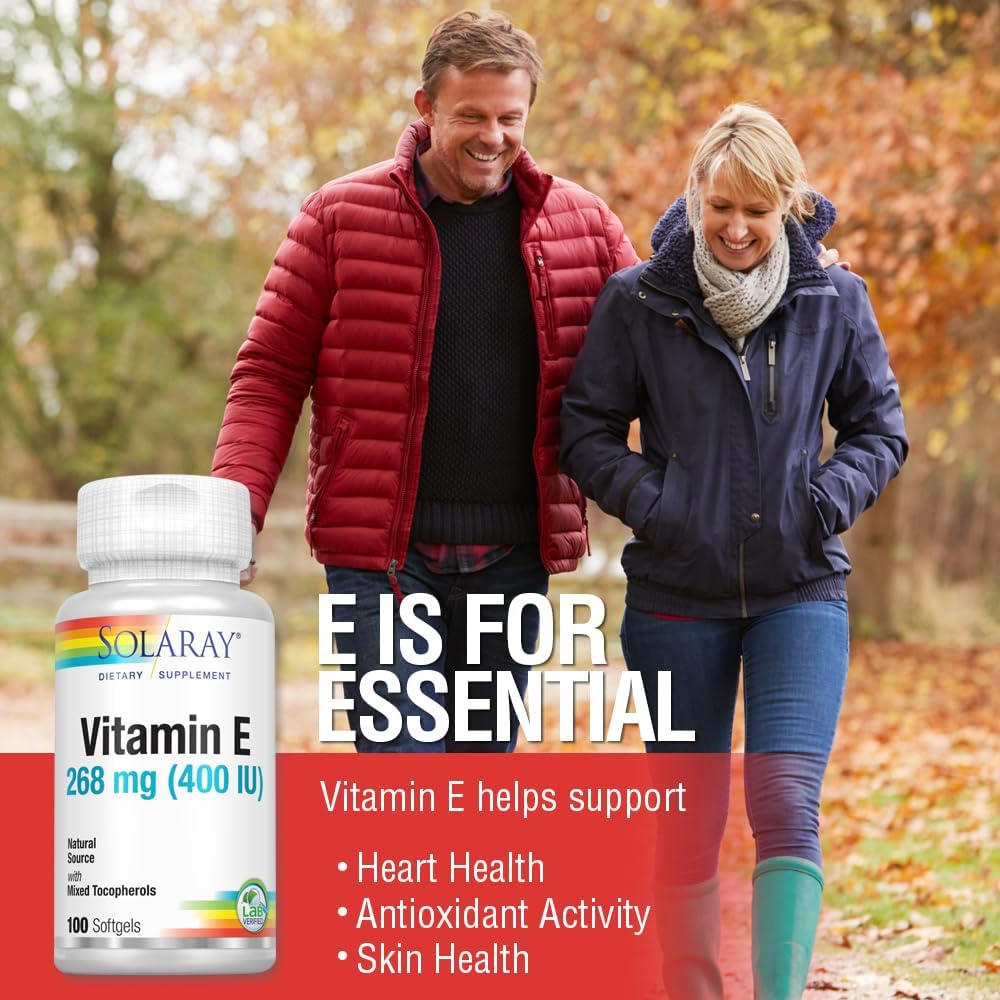 SOLARAY Vitamin E d-Alpha Tocopherol 268 mg (400 IU) - 100 Softgels - görsel 5