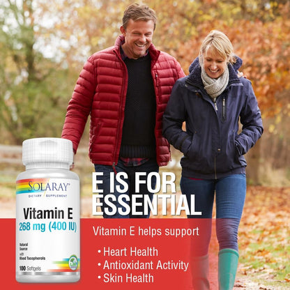 SOLARAY Vitamin E d-Alpha Tocopherol 268 mg (400 IU) - 100 Softgels