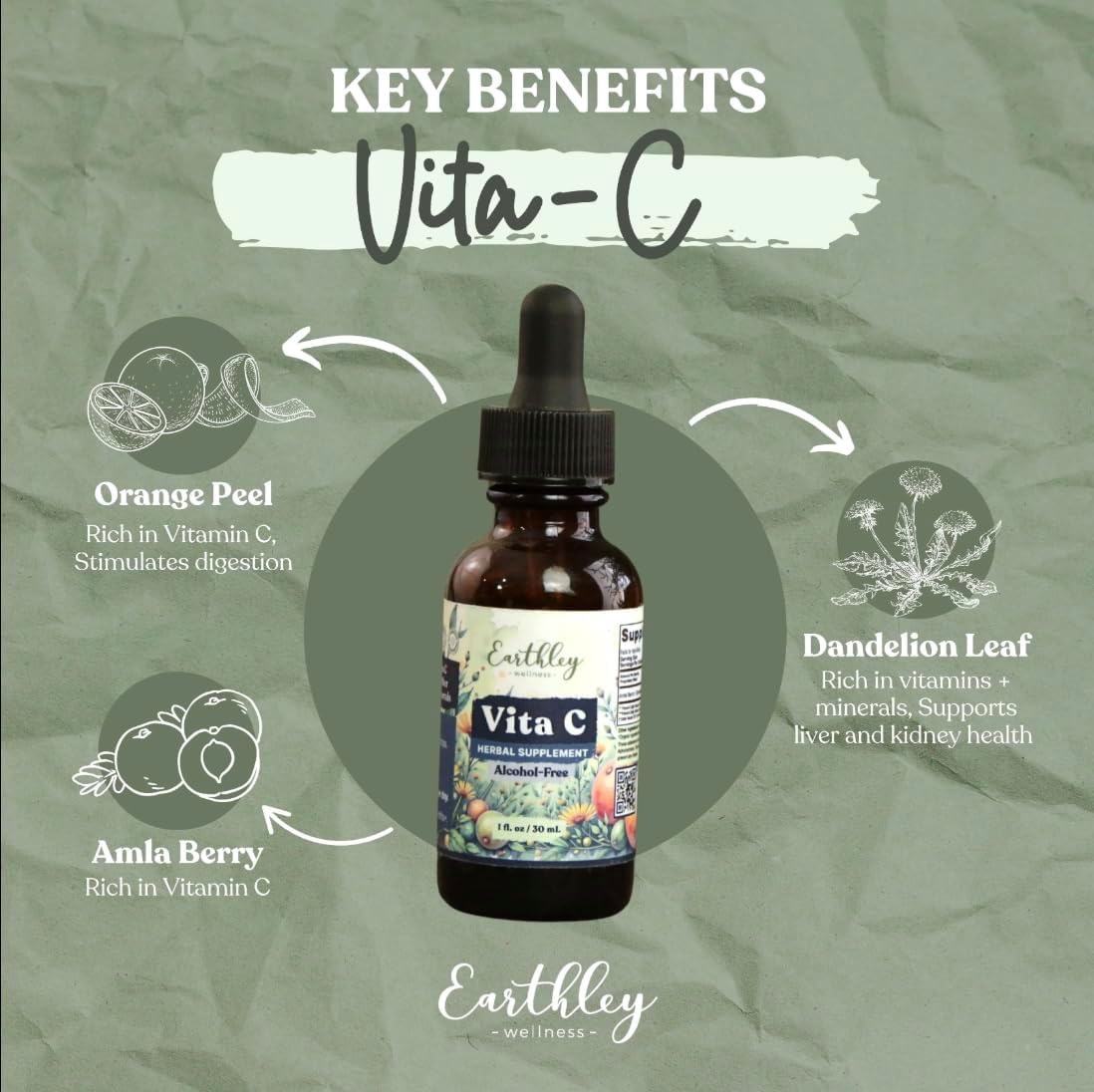 Earthley Wellness Vita-C – Natural Whole Food Vitamin C Tincture (2 oz) - görsel 3