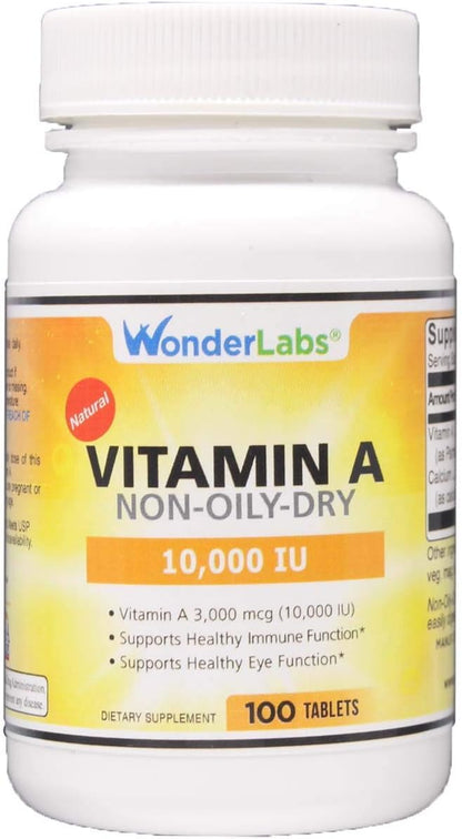 Wonder Laboratories Vitamin A 10,000 IU (as Palmitate) from Cod Liver Oil - 100 Tablets