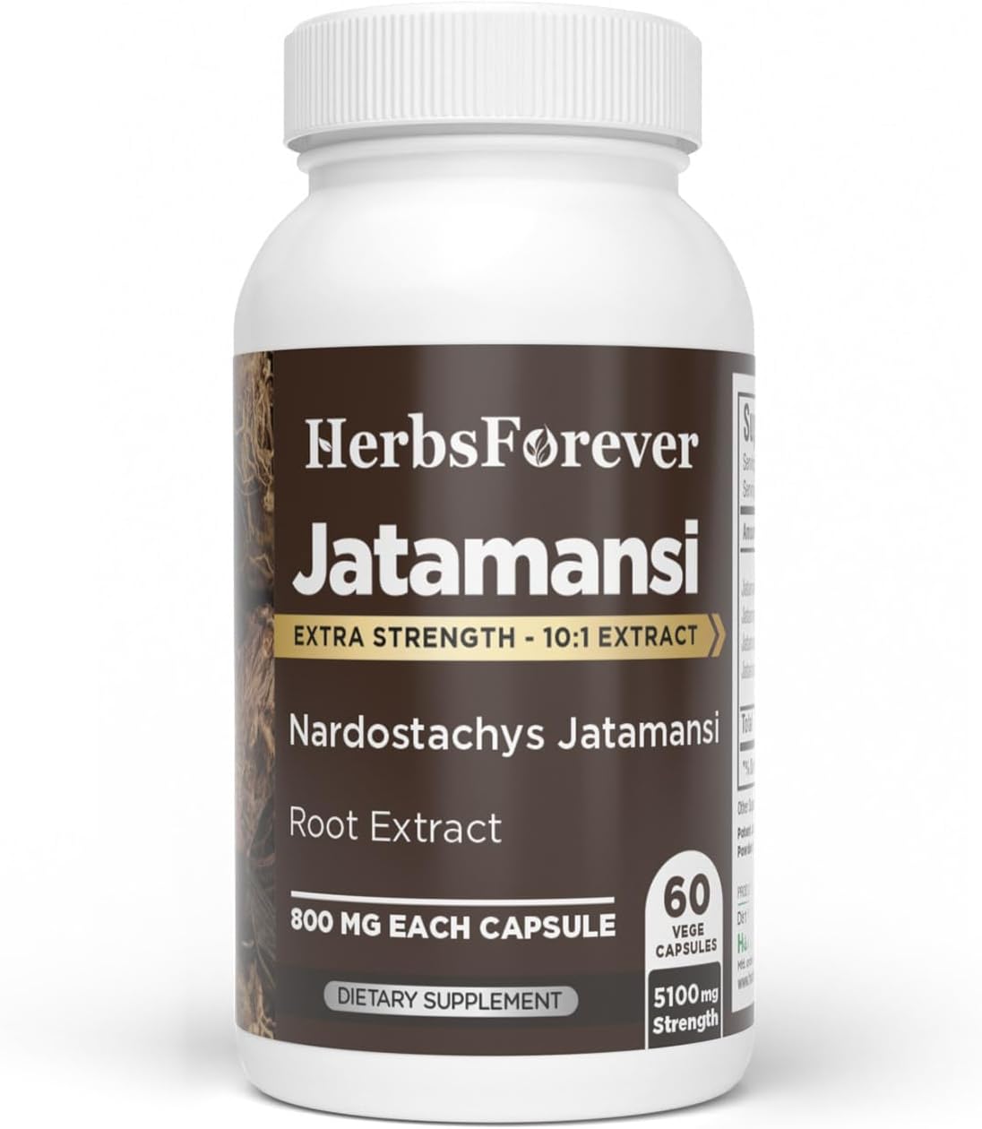 Jatamansi Capsules - Nardostachys Jatamansi Herbal Supplement for Relaxation and Hair Wellness - 60 Vegan Capsules (800 mg each) - görsel 1