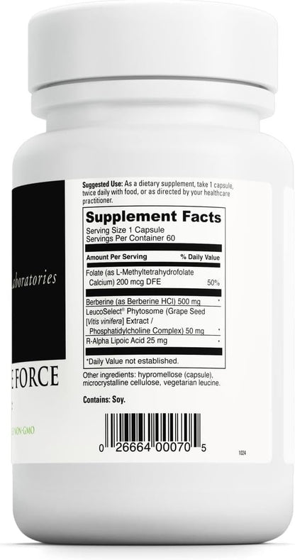 DAVinci Labs Berberine Force - Immune & Heart Support Supplement with Berberine, R-ALA, Folate & Grape Seed Extract - 60 Capsules