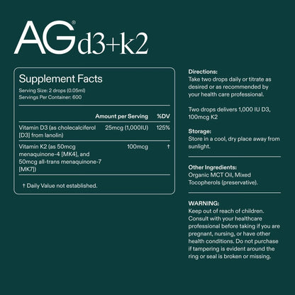 AG1 Vitamin D3 & K2 Liquid Drops