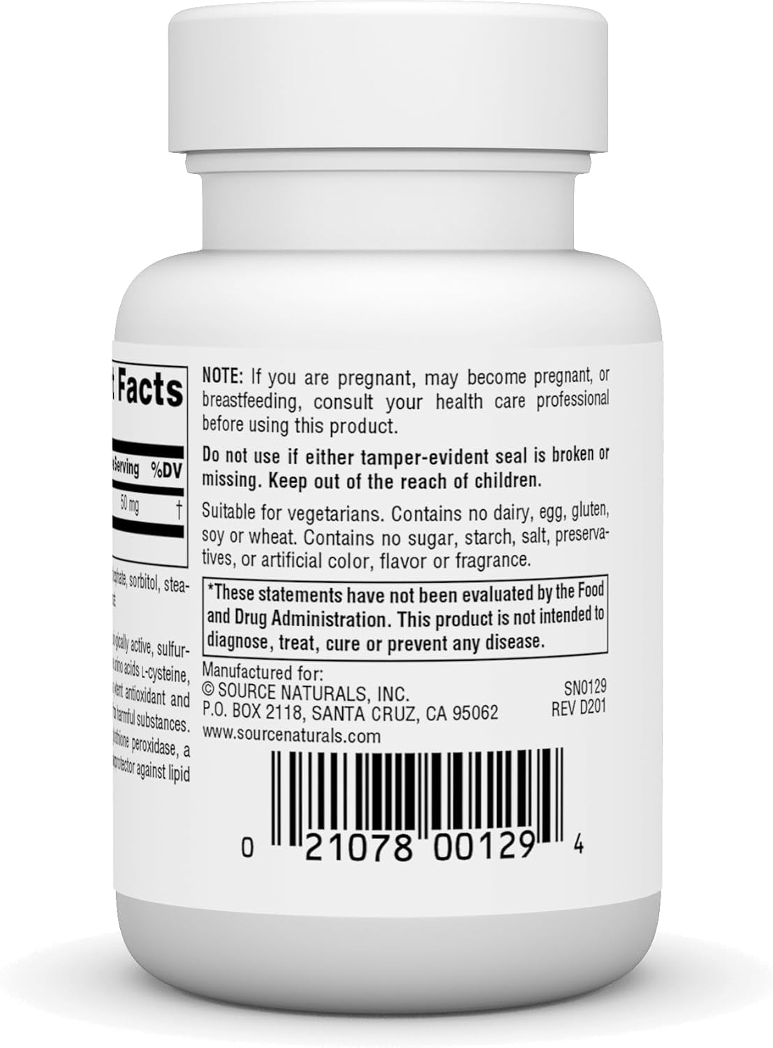Source Naturals Reduced Glutathione 50 mg - 60 Tablets - görsel 3