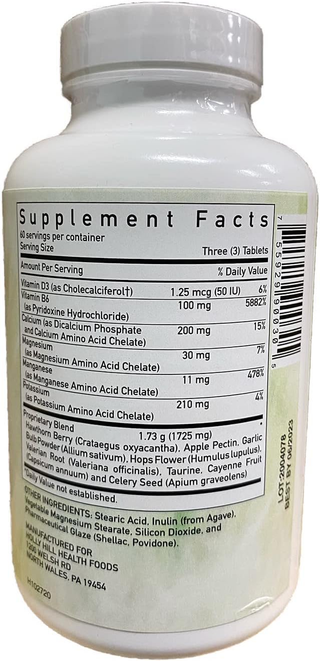 Holly Hill Health Foods Blood Pressure Formula, 180 Vegetarian Tablets - görsel 2
