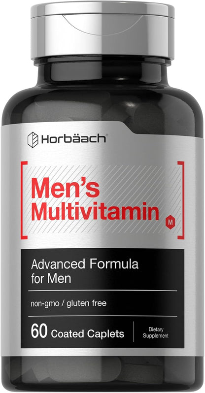 Horbäach Men's Multivitamin - 60 Coated Caplets - Advanced Formula with Vitamin C, D, Magnesium & Zinc