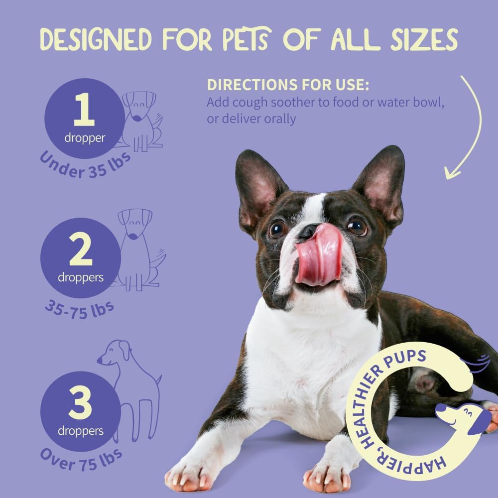 Dog Coughing Remedy - Kennel Cough - Dog Allergy Relief with Natural Formula - Liquid Drops for Fast Throat Soothing - Sneezing Relief for Dogs - Made in USA - görsel 6