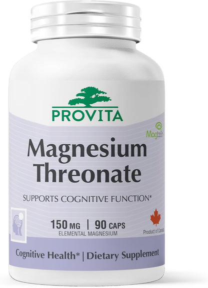 Provita Magnesium L-Threonate – Brain Health & Cognitive Function – Vegan Capsules – 50mg Elemental Magnesium