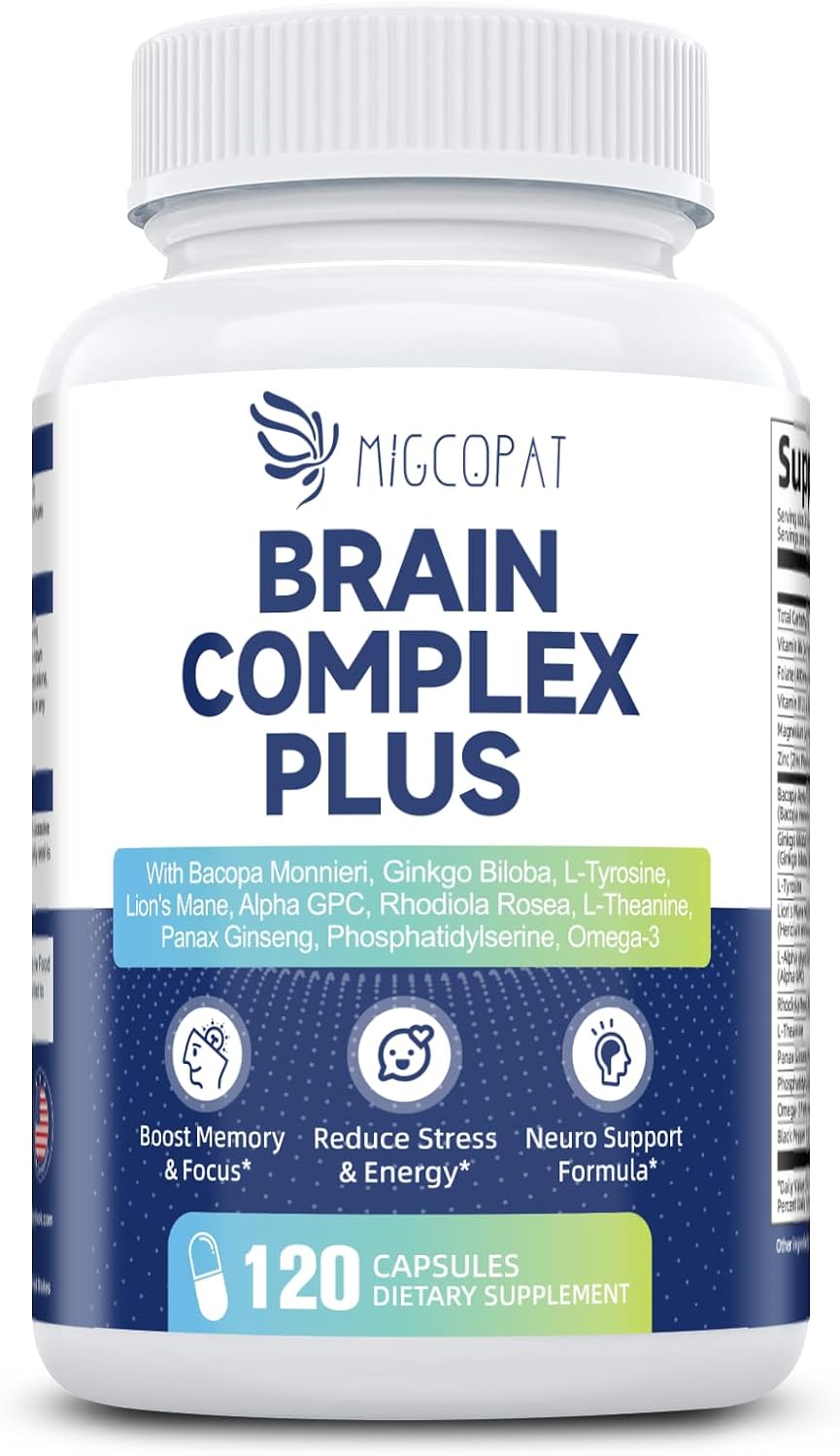 Brain Supplement for Memory & Focus - Nootropic with Bacopa Monnieri, Lion's Mane, Alpha GPC, and Phosphatidylserine - 120 Capsules - görsel 8