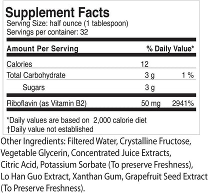 Life Solutions Vitamin B2 (Riboflavin) 50mg Liquid Food Supplement - Rapid-Sorb Technology - 473 ml