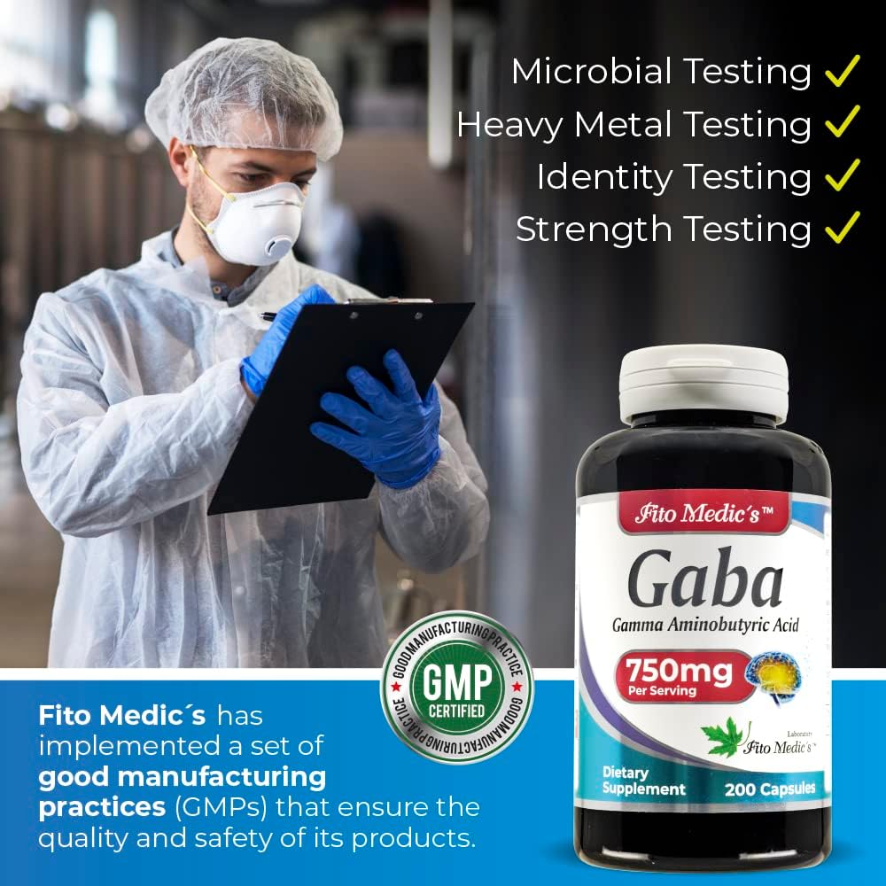 Lab GABA Capsules – 200 Capsules – 750 mg GABA per Serving - görsel 4