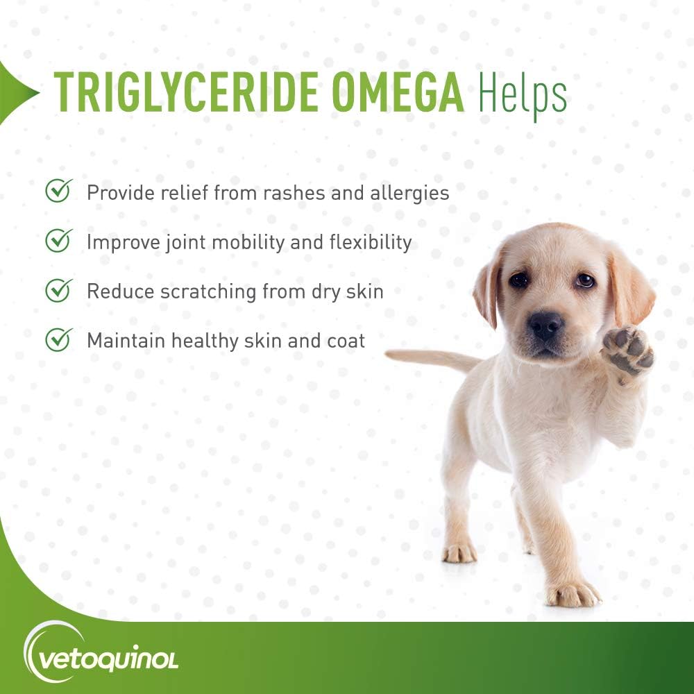 Vetoquinol Triglyceride OMEGA - Fish Oil for Dogs & Cats - Supports Healthy Skin, Coat & Normal Immune Response - Supplement with Vitamin Blend for Heart, Eye, Bone & Muscle Support - 8 oz (Pack of 2) - görsel 2